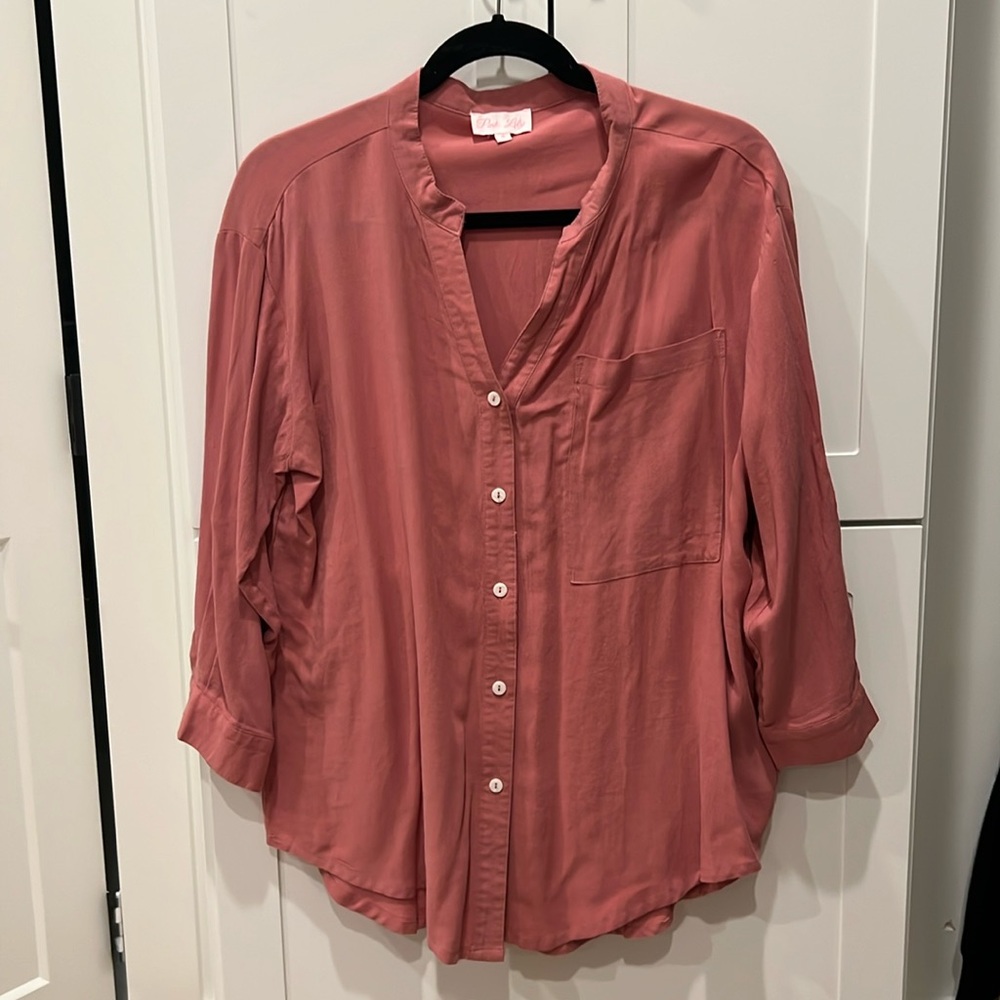 Pink Lily button up